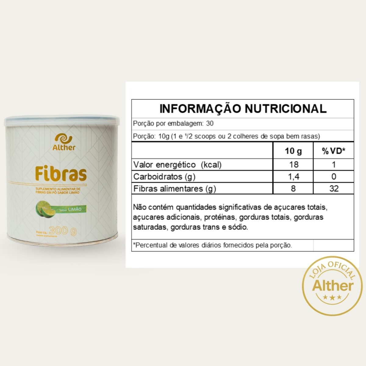 FIBRAS SABOR LIMÃO 300G