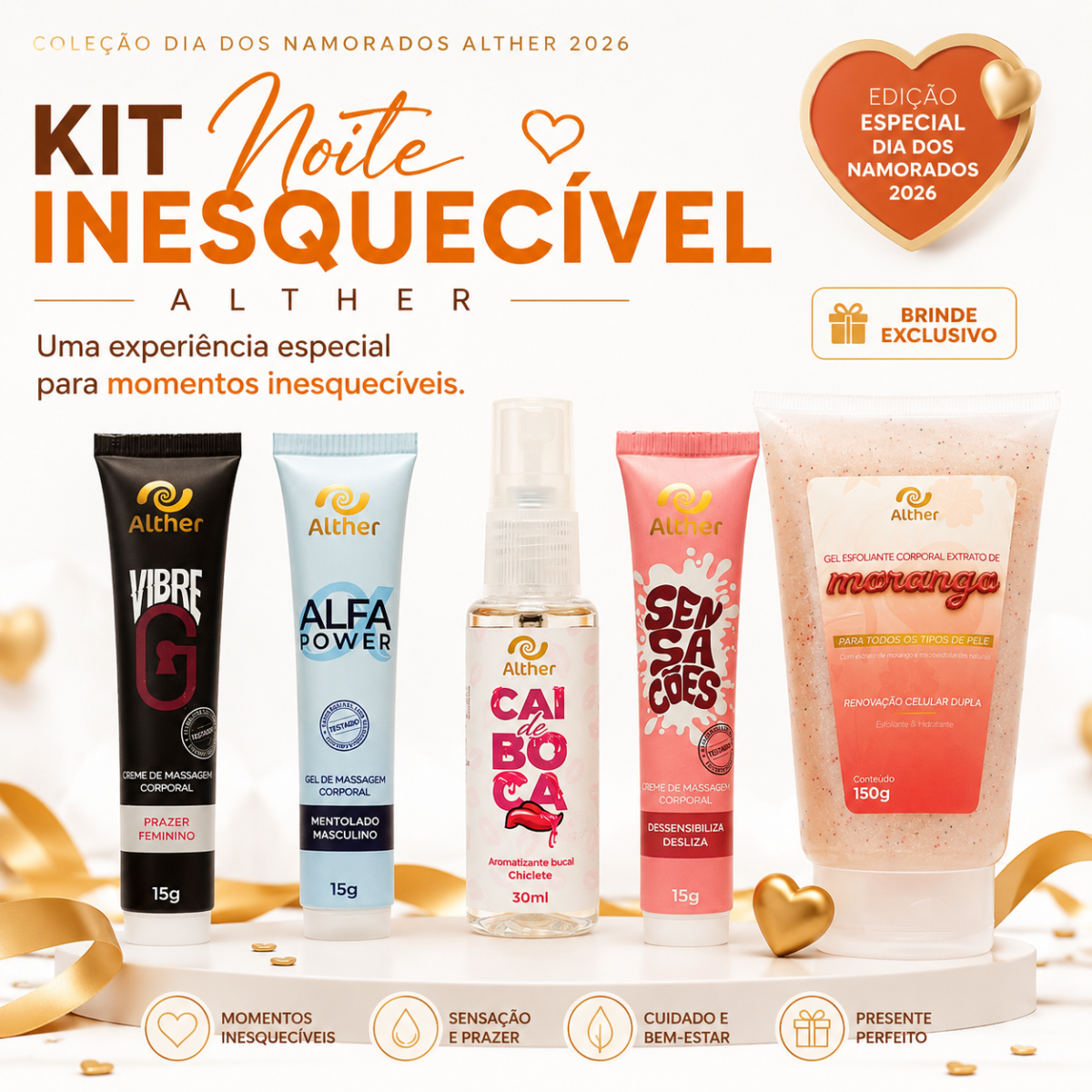 Kit Noite Inesquecível ALTHER | Linha Hot Completa + Brinde